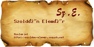 Szoldán Elemér névjegykártya