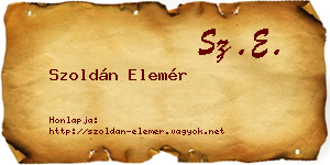 Szoldán Elemér névjegykártya